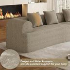 147" Oversized Sectional Sofa for Living Room, Modern Luxury Plush Chenille - Image 7