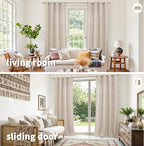 YoungsTex Linen Curtains 52 x 98 Inch 2 Panels, Filtering Drapes Grommet | - Image 2