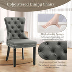 KCC Faux Leather Dining Chairs Set of 4, Upholstered High-end Tufted Dining - Image 4