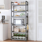 HCHQHS 6 Tier Bookshelf, Adjustable Industrial Bookcase, Vertical Tall Book - Image 9