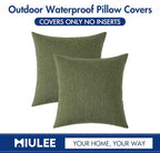 MIULEE Pack of 2 Decorative Outdoor Solid Waterproof Throw Pillow Covers Euro - Image 6