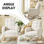 NIOIIKIT Modern Nursery Rocking Chair, Teddy Upholstered Rocking Chair - Image 8