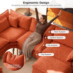 ELUCHANG 150" Oversized V-Shaped Cloud Couch Modular Sectional Sofa - Image 5