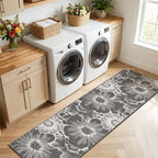 Findosom Hallway Runner Rug 2x10, Non Slip High-Low Textured Floral Washable - Image 8