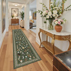 Dark Green Hallway Runner Rug 2x10 - Image 5