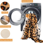 Huichenxing2021FURSTORE Faux Fur Leopard Cheetah Print Rug Brown 5.3x6.7ft | - Image 3
