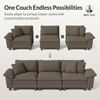 HERA'S HOUSE 124" Modular Sectional Sofa, Oversized L Shaped Couches - Image 7