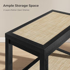 SICOTAS Rattan Nightstand Bedside Table - Image 4
