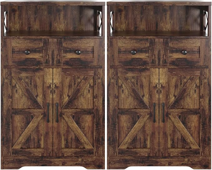 Befrases Set of 2 Farmhouse Storage Cabinet by Befrases