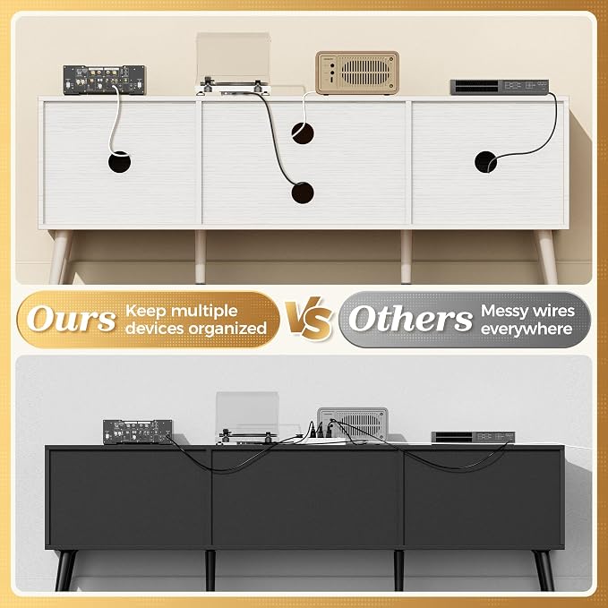 SUPERJARE TV Stand for 55 Inch TV, Entertainment Center - Image 5