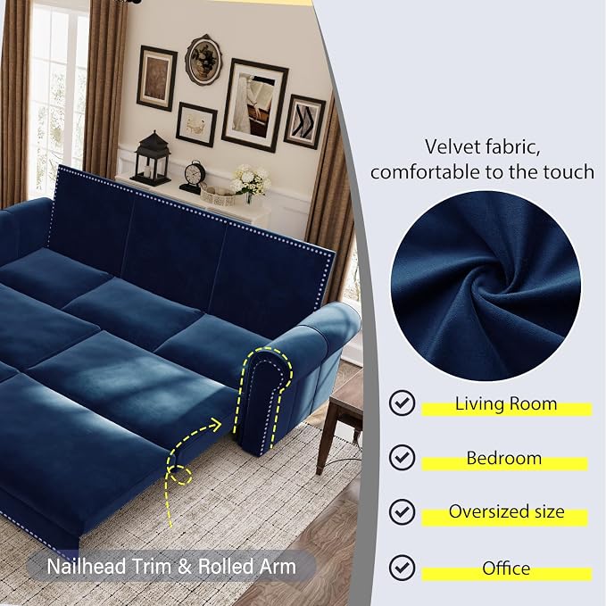 93.7" King Size Sofa Sleeper - Image 5