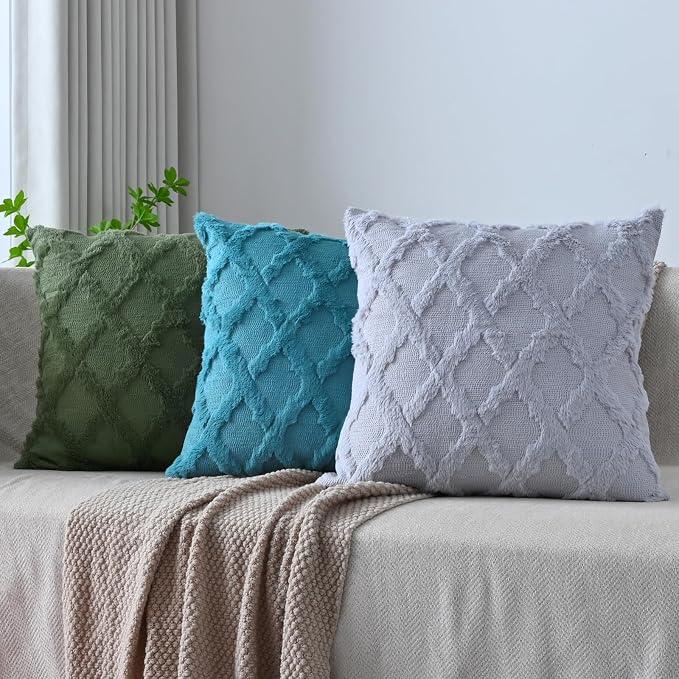 Set of 2 Soft Moroccan Throw Pillow Covers 24x24 Inch Plush Boho Decorative - Image 5