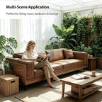 Mid-Century Modern Leather Sofa 111.81" - Image 7