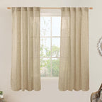Linen Curtains 60 Inch Length 2 Panels, Light Filtering Sheer Panels | Semi by LAMIT