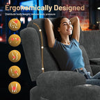 3-Seater Loveseat Recliner Sofa, Home Theater Seating Reclining Couch - Image 7