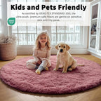 Blush Round Area Rugs 5ft, Soft Bedroom Circle Rug Mats - Image 5