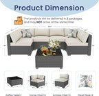 olimix 7 Piece Outdoor Patio Furniture Set, Outdoor Sectional Furniture - Image 7