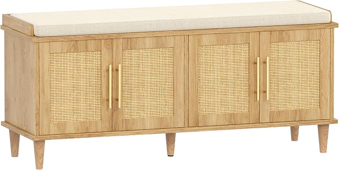 Akxomel Rattan Shoe Storage Bench by Akxomel
