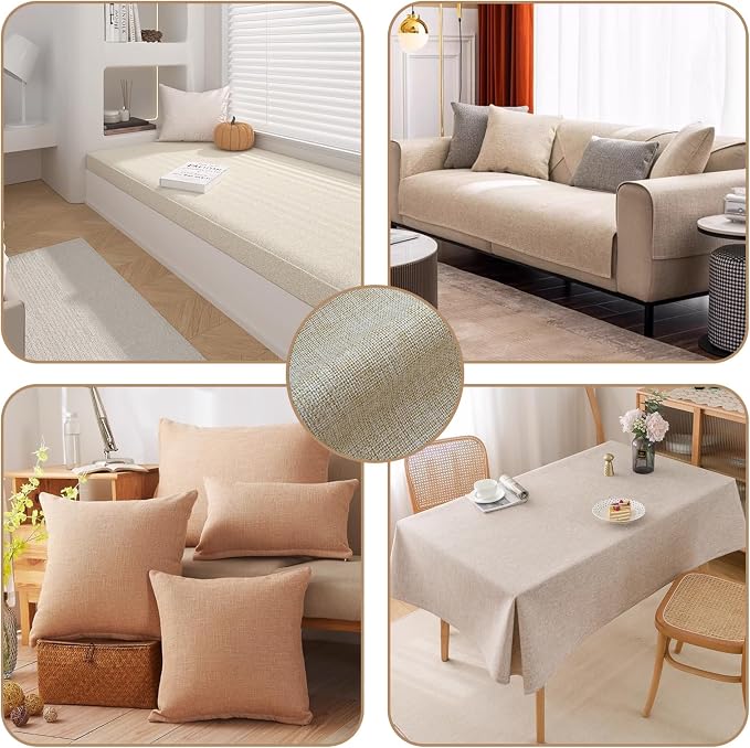 Heavy Linen Fabric 40x57 Inches, 1.2mm Thickness, Plain Solid Color Cloth - Image 6