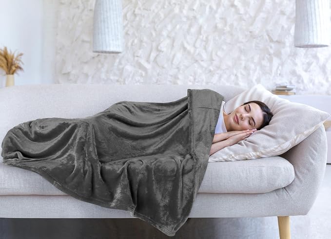 Utopia Bedding Soft Fleece Bed Blanket Throw XL Size Grey | Microfiber Plush - Image 6