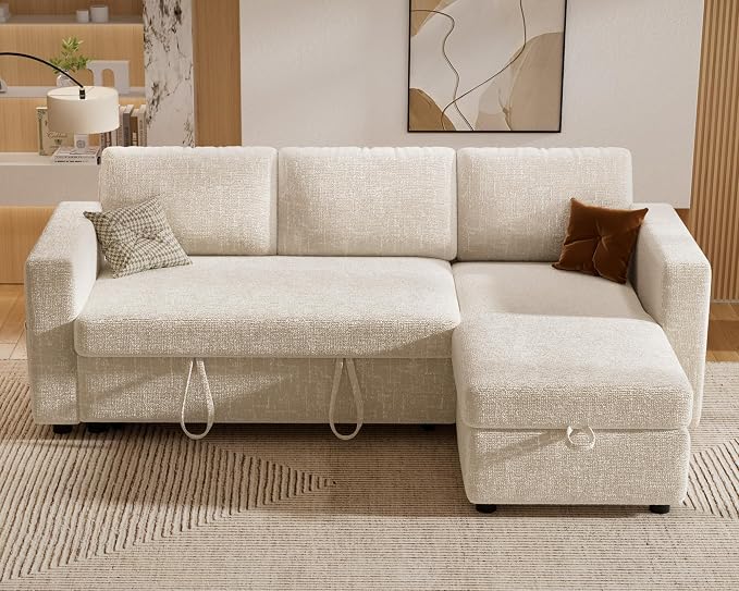 Sunny Heart 82" L Shaped Sectional Sleeper Sofa Bed - Image 3