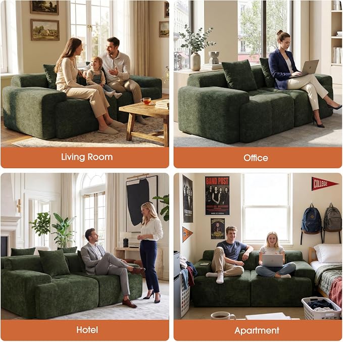 83.5" Boneless Loveseat Couch, Cloud Comfy Couches - Image 8
