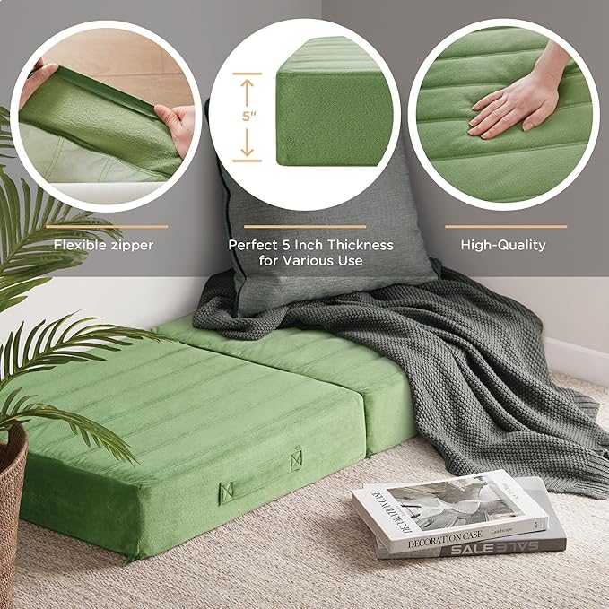 Codi High Density Foam Floor Pillow 2 Sets, Large Meditation Cushions Seating - Image 3