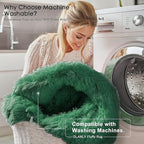 OLANLY Dark Green Round Rugs for Bedroom - Image 3
