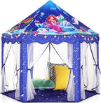 Monobeach Mermaid Princess Tent Girls Blue Large Playhouse Kids Castle Play Tent by Monobeach