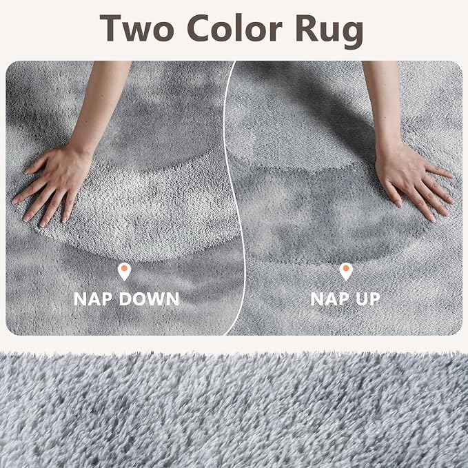 2x10 Tie-dye Light Grey Runner Rug Washable Non-Slip - Image 9