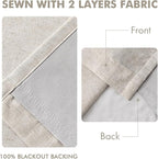 MIULEE Birch Pinch Pleated 100% Blackout Linen Curtains 40x96 Inches | Room - Image 5