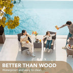 Devoko 3 Pieces Patio Furniture Sets Clearance PE Rattan Wicker Chairs - Image 4