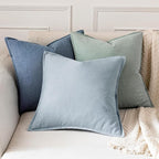 MIULEE Decorative Linen Euro Sham Pillow Covers 26x26 Inch Blue Ashes | Boho - Image 5