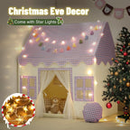 Kids Play Tent Indoor: Mat, Tassel Garland, Star Lights - Image 7
