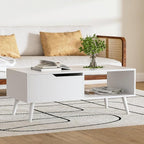 DIYART White Coffee Table, Mid Century Modern Coffee Table - Image 4