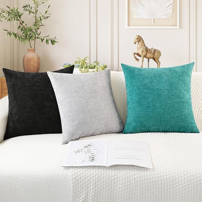 CaliTime Decorative Throw Pillow Covers 18 X 18 Inches Moonbeam Gray | Pack of 4 - Image 5
