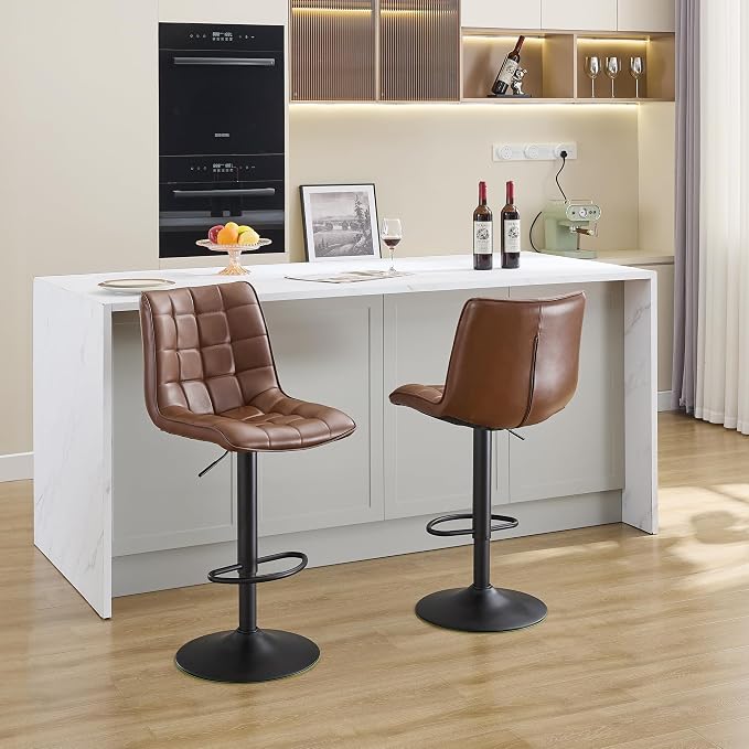 FIRAVOE Counter Height Bar Stools, Swivel Bar Stools Set of 2 - Image 9