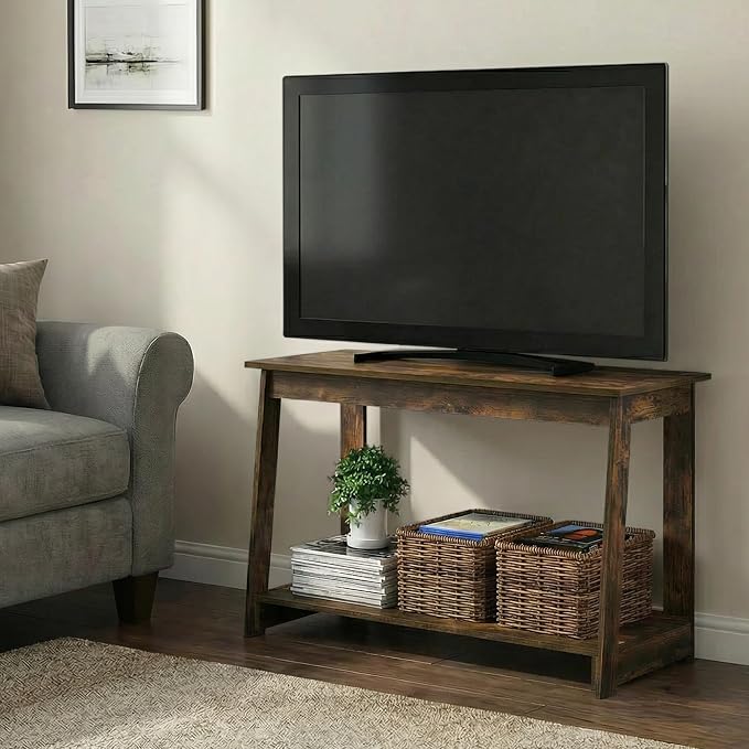 Furinno Beginning TV Stand, 2-Tier Rectangular Entertainment Center - Image 2