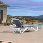 PURPLE LEAF Patio Chaise Lounge Chair Set Outside Aluminum Plastic Stackable - Image 3