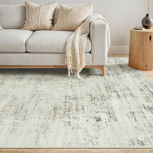 10x12 Washable Area Rug for Living Room Bedroom: Non-Slip Modern Gray White | - Image 2