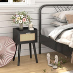 LAATOOREE Nightstand Set of 2, Small Black Bedside Table, End Table - Image 5