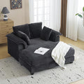 VINGLI 56" Oversized Chaise Lounge Chair, Dark Grey Comfy Corduroy Chaise Sofa by VINGLI