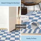 GarveeHome 8x10 Area Rugs Geometric Washable Modern Dark Blue Checkered Rug | - Image 8