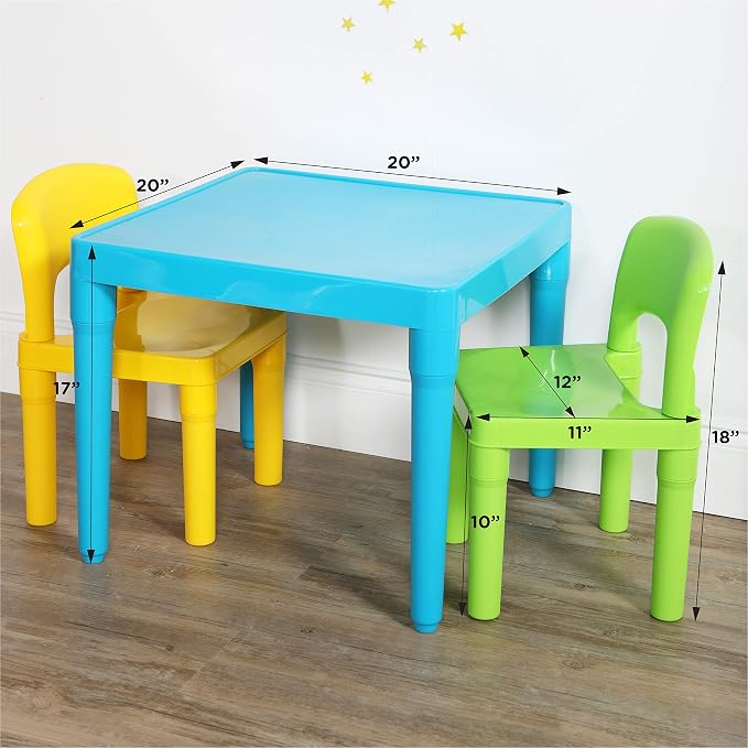 Humble Crew Kids Plastic Table and Chair Set, Toddler Activity Table - Image 3
