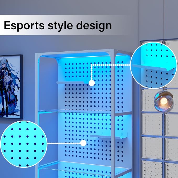 kepptory Display Case with LED Lights, Display Cabinet with Glass Storage - Image 5