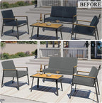 HEBE Outdoor Cushion Covers 12 Pcs, Stretch Patio Sofa Couch Cushion Cover | - Image 7