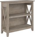 Bush Home Key West Small 2 Shelf Bookcase in Washed Gray, Compact Home Organizer by BushHome