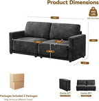 77.4" Chenille Modular Loveseat Oversized Upholstered 2 Seater Sectional Sofa - Image 2