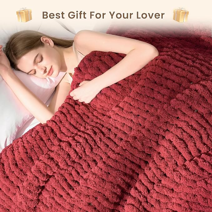 L'AGRATY Chunky Knit Throw Blanket - Image 7