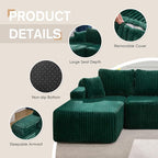 Hobestluk Modular Sectional Sofa Couches L-Shape Couch 3 Seat Modular Sofa - Image 7